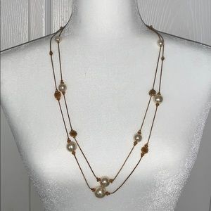 Double strand necklace and earrings
